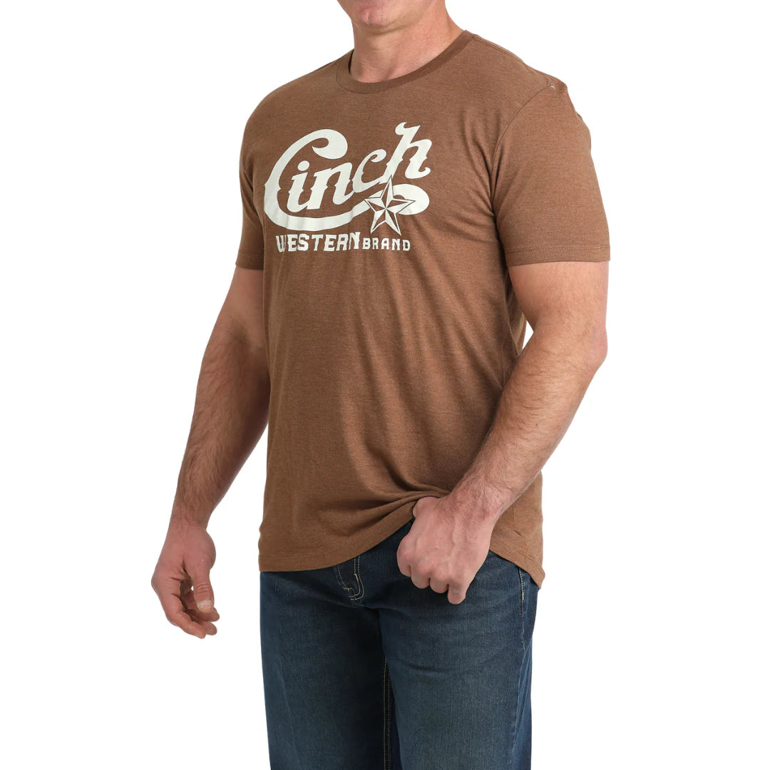 Cinch Mens Brown Short Sleeve T Shirt | Country Clothing - Mens T Shirt | Saddleworld Ipswich