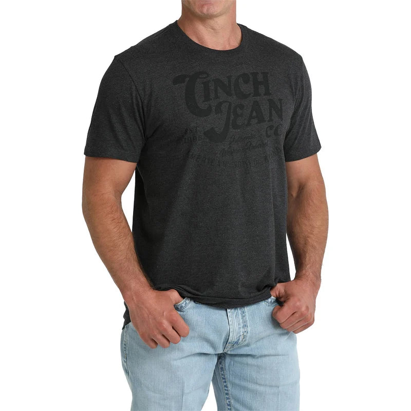Cinch Mens Charcoal Logo Tee Shirt | Country Clothing - mens T Shirt | Saddleworld Ipswich