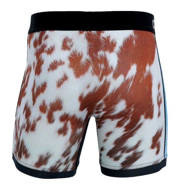 Cinch Mens Cow Print Boxer Brief | Country Clothing - Mens Jeans | Saddleworld Ipswich