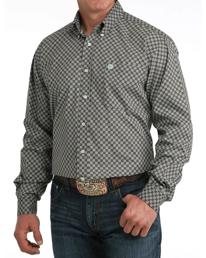 Cinch Mens Geo Print Long Sleeve Button Down Shirt | Country Clothing - Mens Shirts | Saddleworld Ipswich