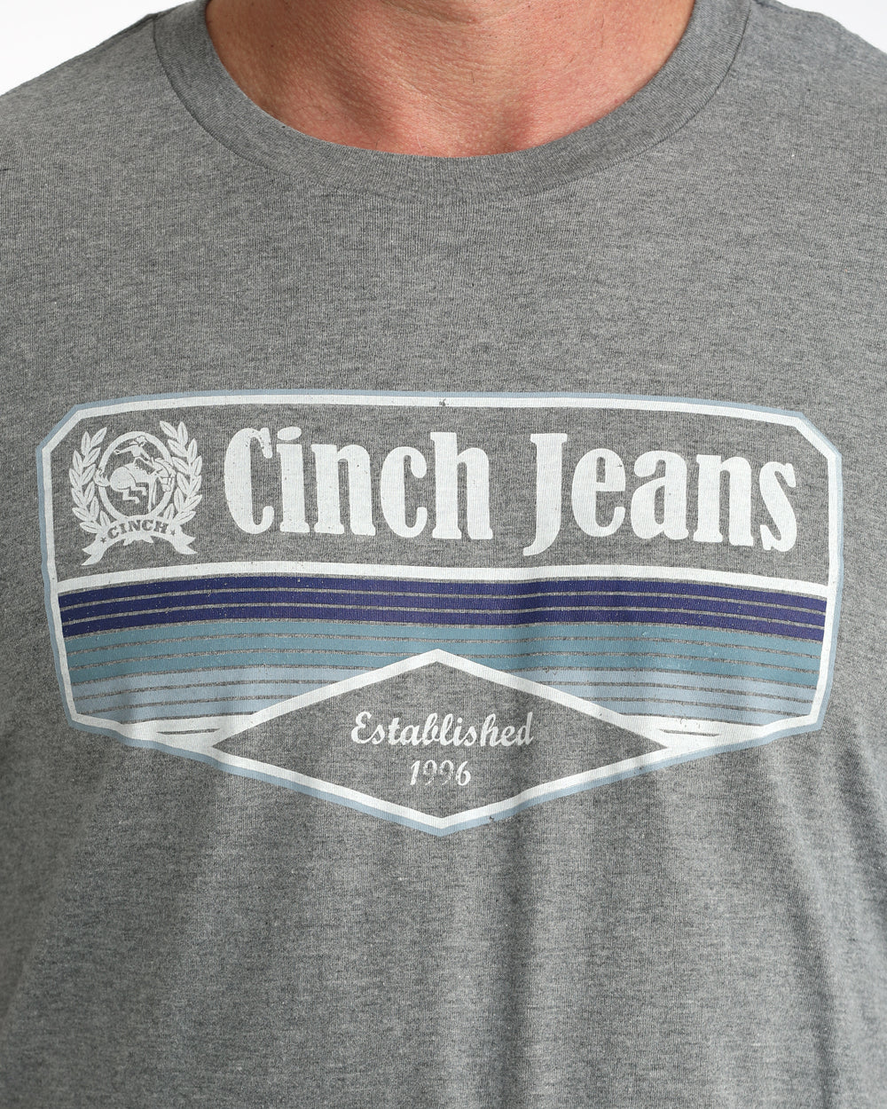 Cinch Mens Grey Jean Logo T Shirt | Country Clothing - Mens T Shirt | Saddleworld Ipswich
