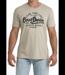 Cinch Mens Lead This Life Tee Khaki
