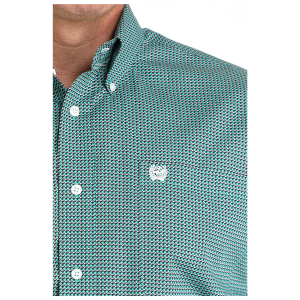 Cinch Mens Long Sleeve Turquoise Print Western Shirt