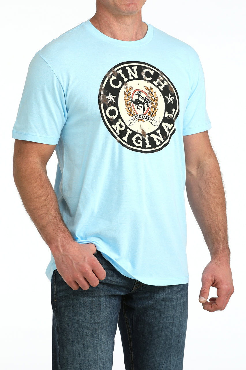 Cinch Mens Original Light Blue Tee | Country Clothing - Mens Polos and T Shirt | saddleworld Ipswich