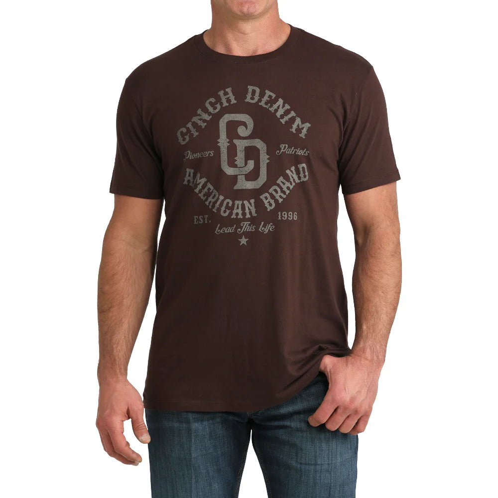 Cinch Mens Short Sleeve Brown Graphic T Shirt | Country Clothing - Mens Polos and t Shirt | Saddleworld Ipswich