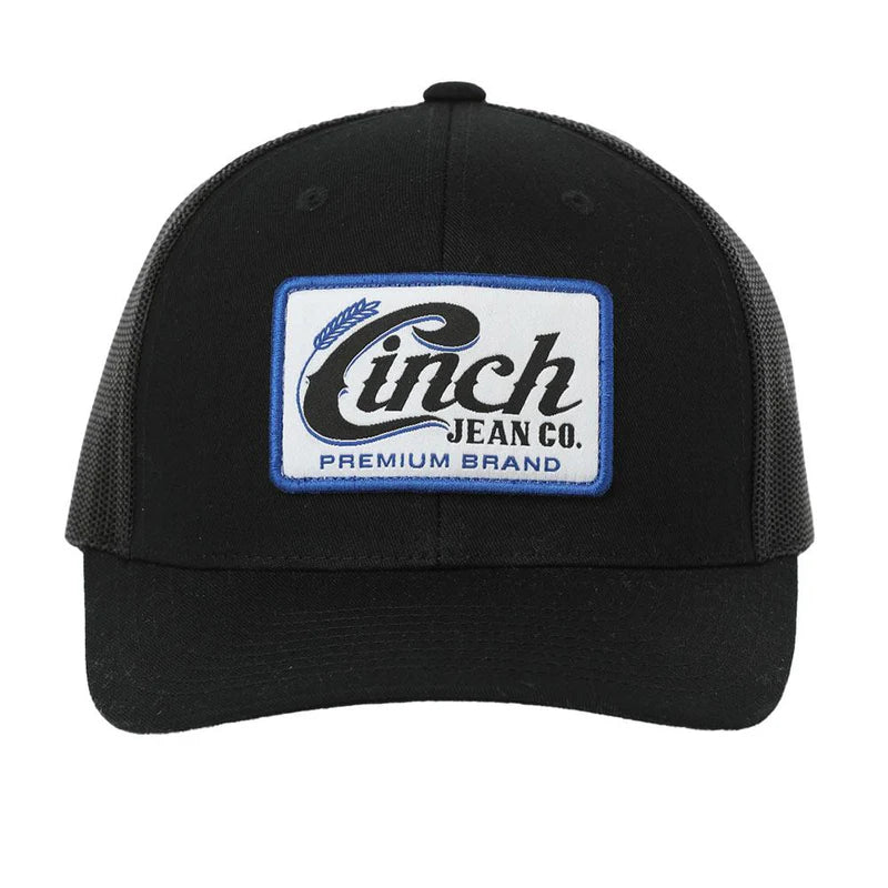 Cinch Mens Solid Black 6 Panel Trucker Cap | Country Clothing - Caps | Saddleworld Ipswich