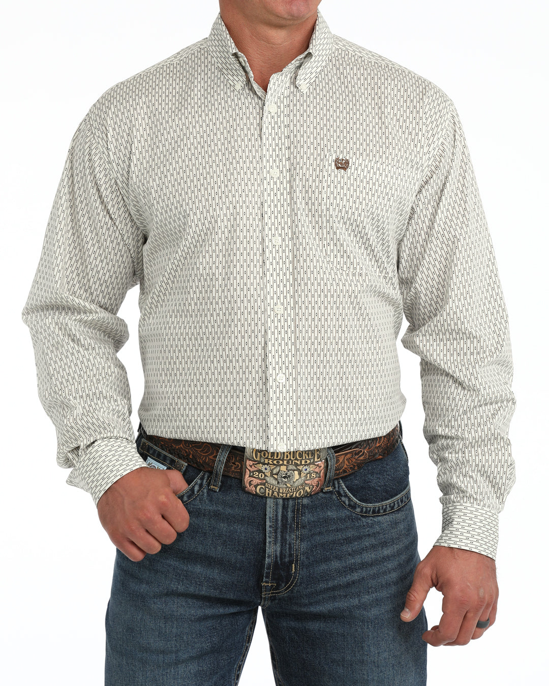 Cinch Mens Striped Long Sleeve Button Down Stretch Western Shirt | Country Clothing - Mens Shirt | Saddleworld Ipswich