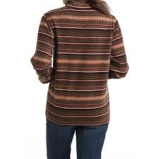 Cinch Snap Stripe Fleece Brown | COuntry CLothing - Ladies Winter | Saddleworld Ipswich