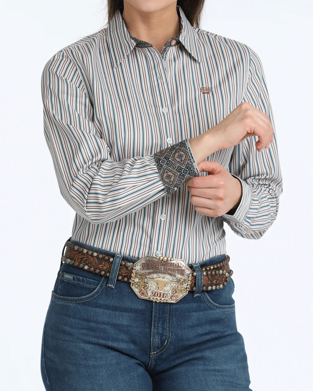 Cinch Wmns Tencel Arena Fit Button Down Western Shirt | Country Clothing - Ladies Shirt | Saddleworld Ipswich