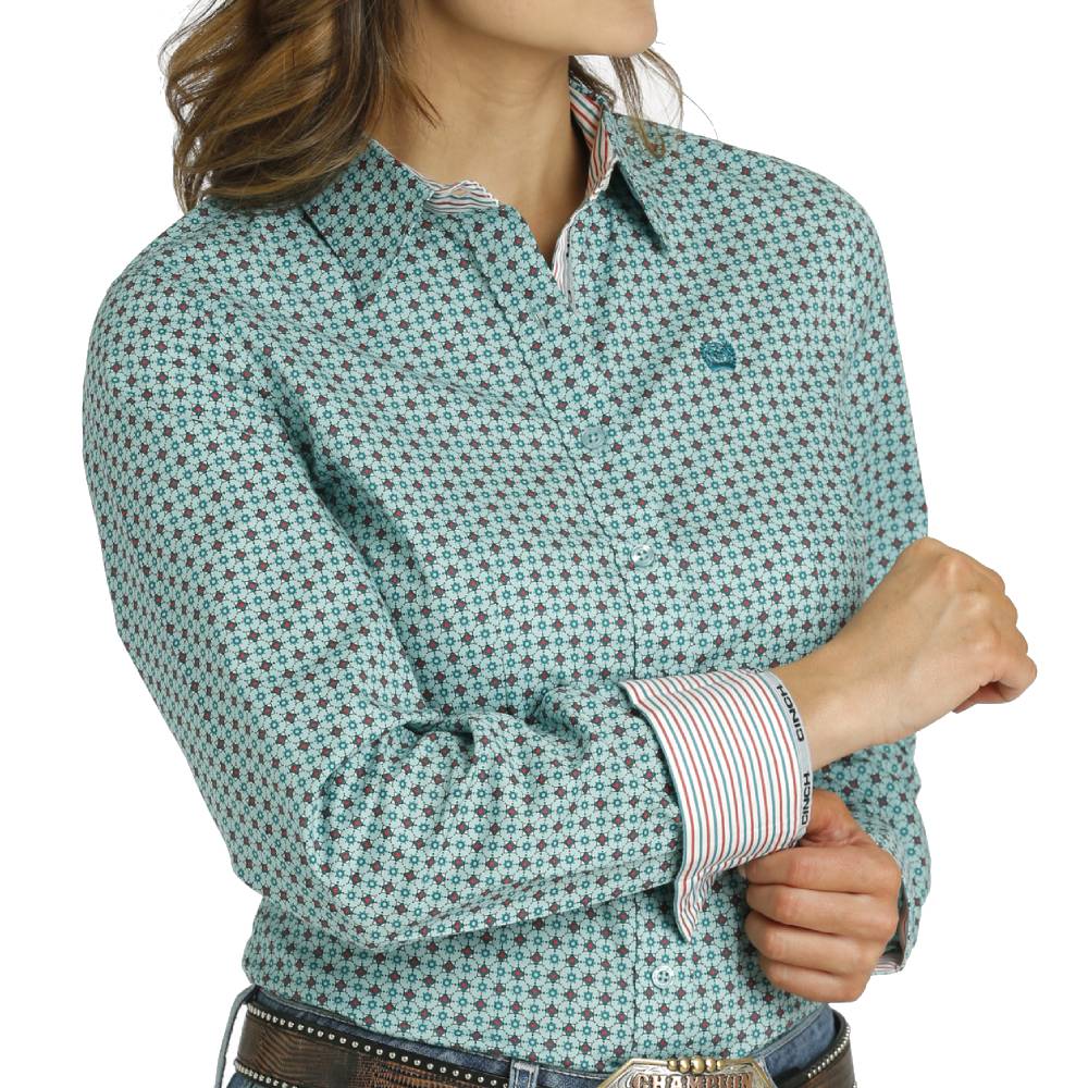 Cinch Wmns Long Sleeve Western Shirt - Black Friday Sale