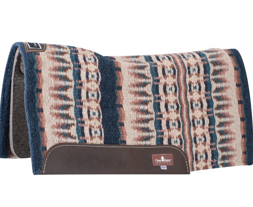 Classic Equine Blanket Top 3/4" Felt Bottom 32X34 Navy Peacock | Horse Supplies - Western Pad | Saddleworld Ipswich