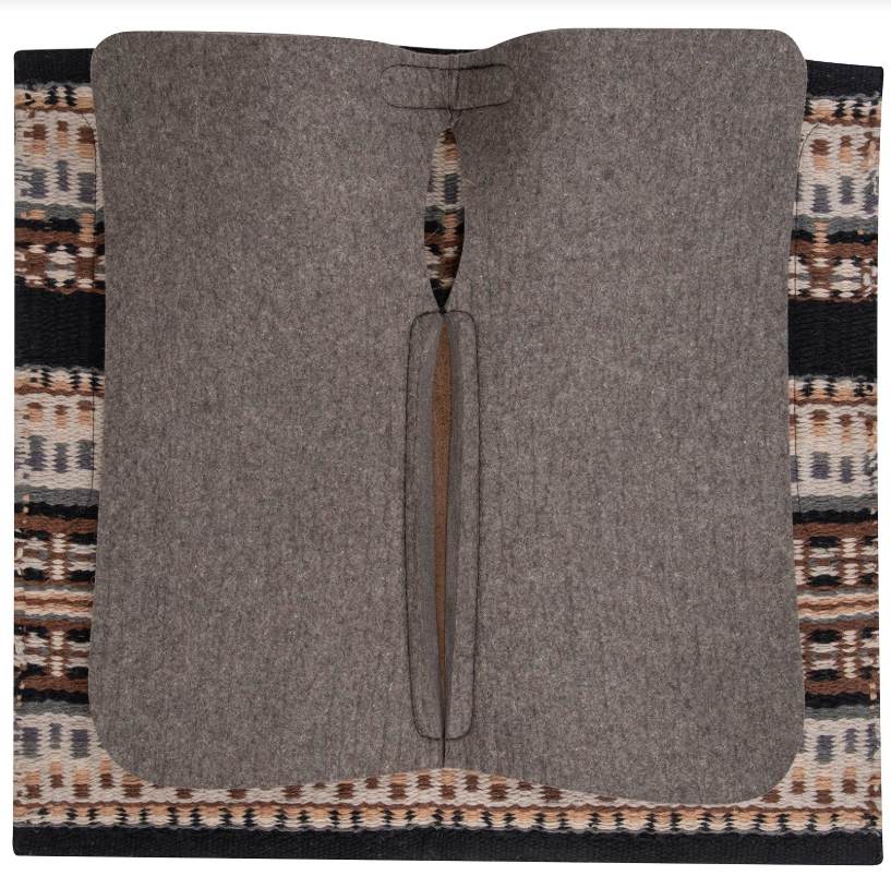 Classic Equine Blanket Top 3/4" Felt Bottom 34x38 Black Steel Grey | Horse Supplies - Western Pads | Saddleworld Ipswich