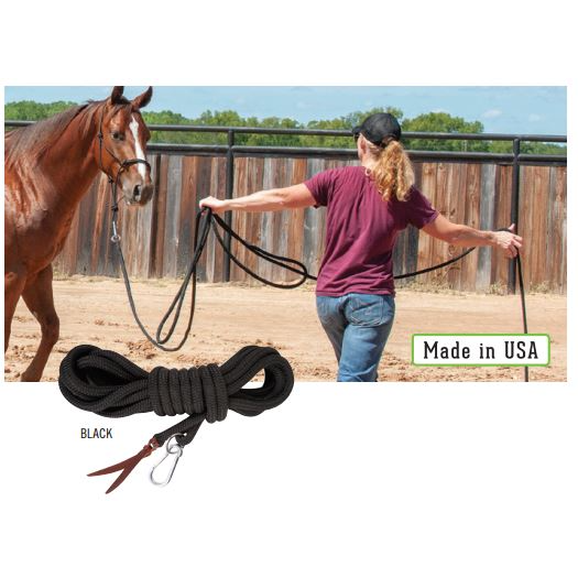 Classic Equine Premium 23ft Black Lunge Line | Horse SUpplies - Lunge | Saddleworld Ipswich