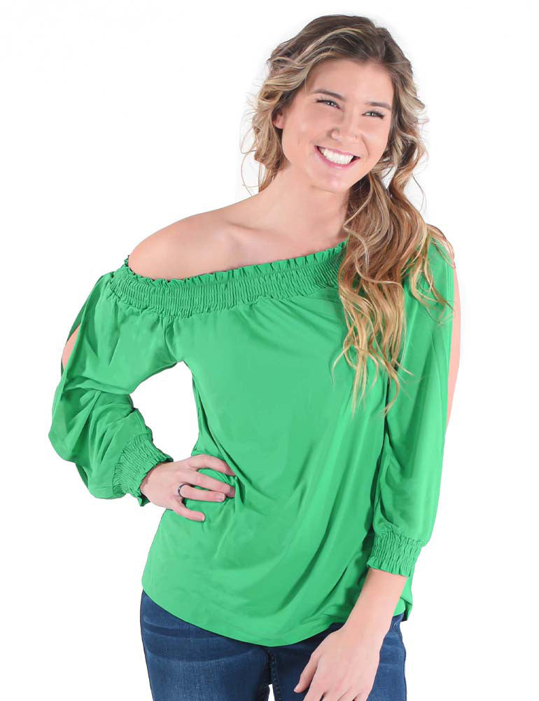 Cowgirl Tuff Breathe Instant Cooling UPF Flowy Blouse with Open Sleeves
