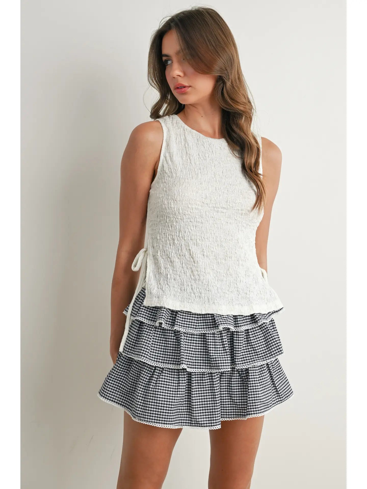 Crimson Texture Tie Top | Country Clothing - Ladies Shirt | Saddleworld ipswich