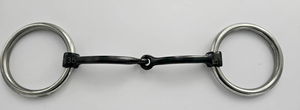 Heavy Medium Loose Ring Grey Sweet Iron with 10mm Square Curved Snaffle