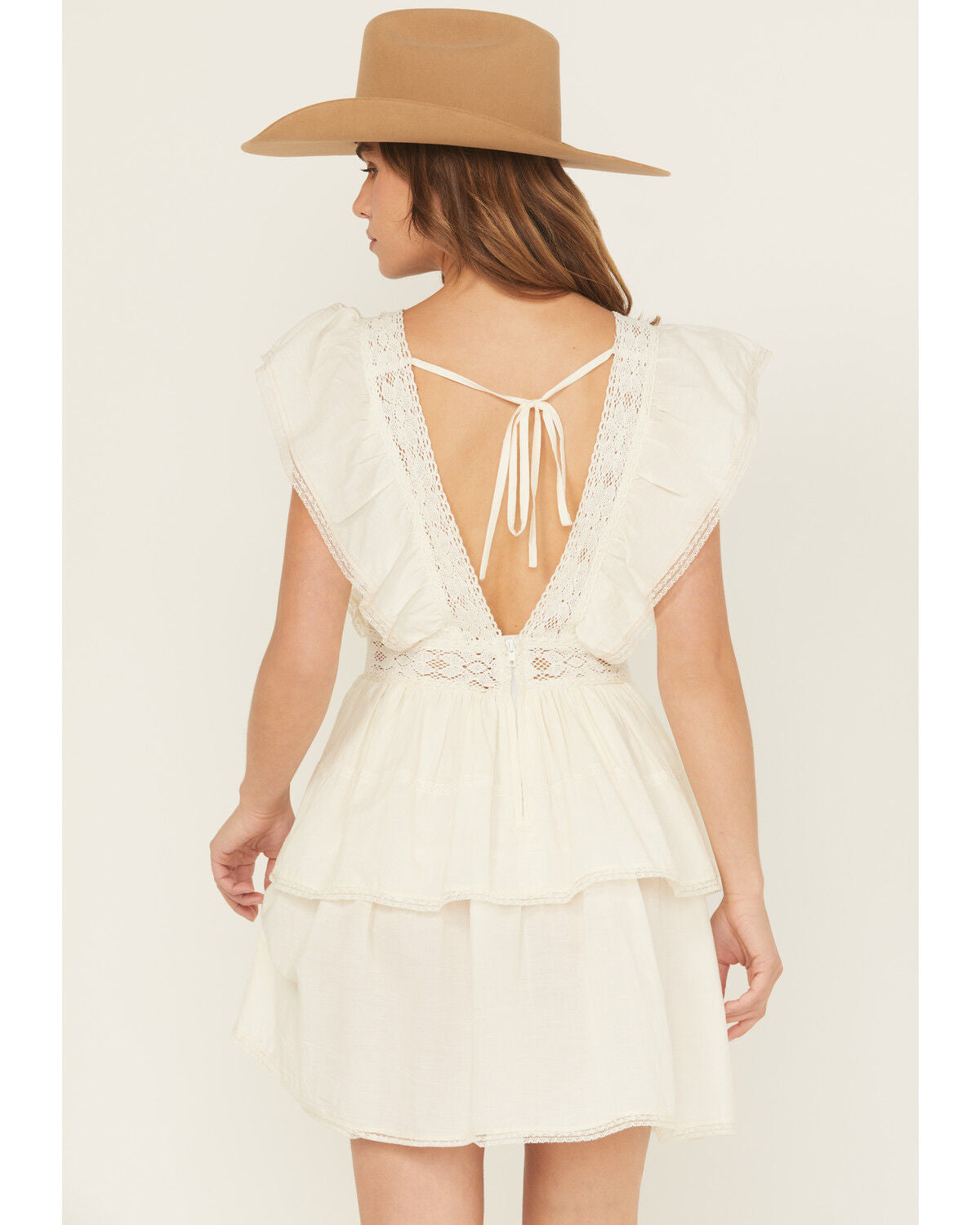 Rock and Roll Denim Flutter Sleeve Mini Dress