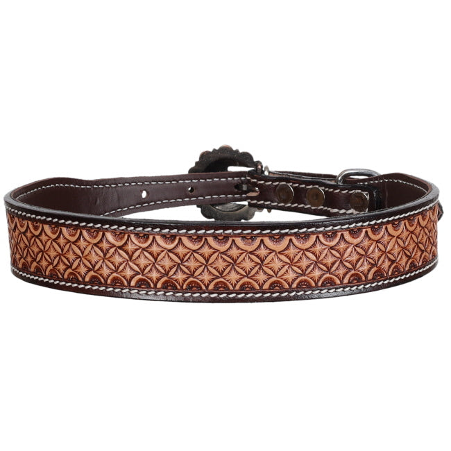 Showman Couture Waffle Leather Dog Collar