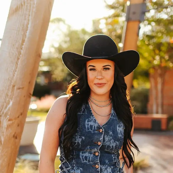 Dark Wash Laser Western Concho Button Down Vest | Country Clothing - Ladies Vest | Saddleworld Ipswich