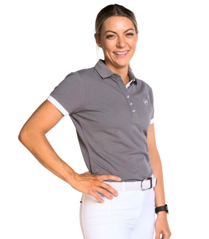 Delzani Berenice Polo-Grey Riding Short Sleeve