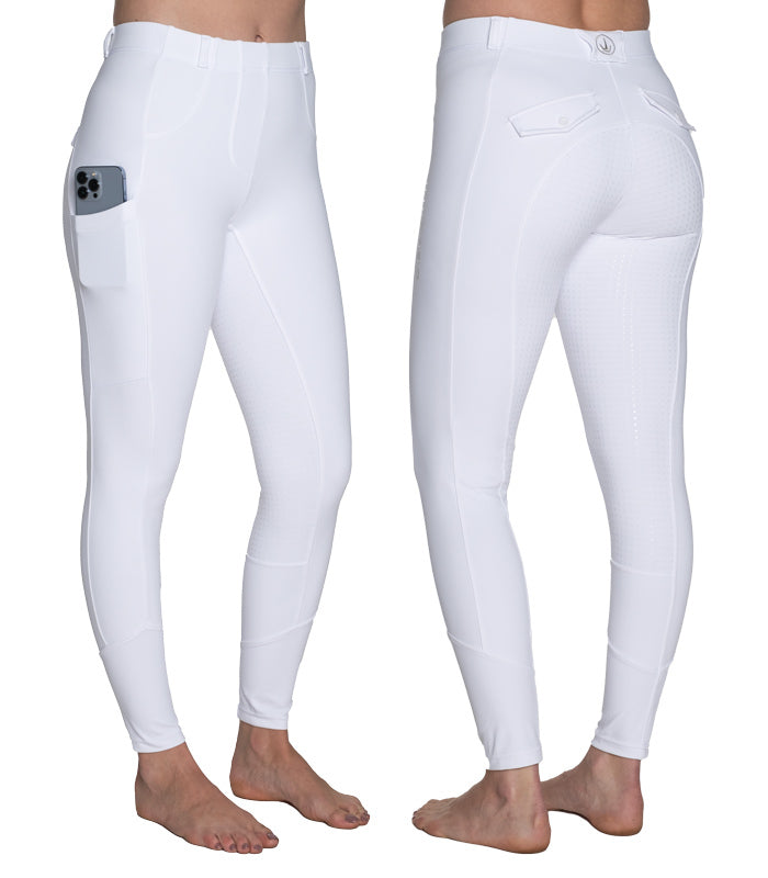 Delzani Briannapro Tights Riding White | Rider Wear - TIghts | Saddleworld Ipswich