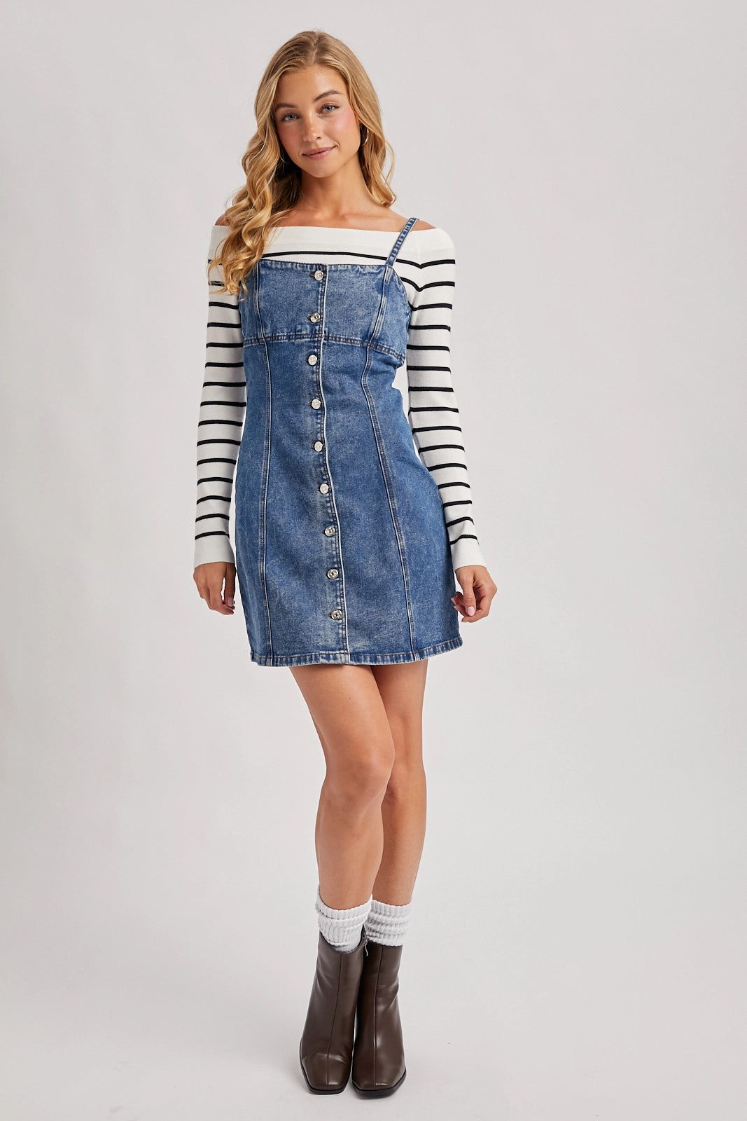 Denim Button Down Mini Dress | Country CLothing - Dress | Saddleworld Ipswich
