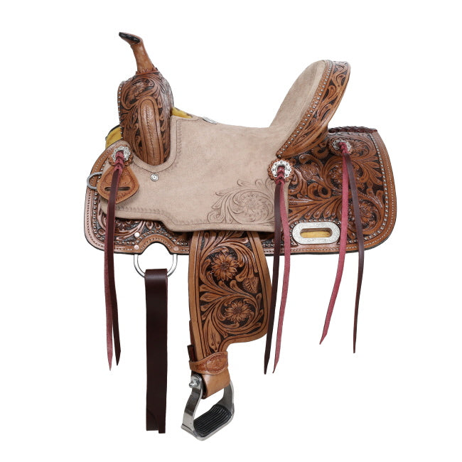 Double T Cactus Lily Barrel Style Saddle | Saddles - Western | Saddleworld Ipswich