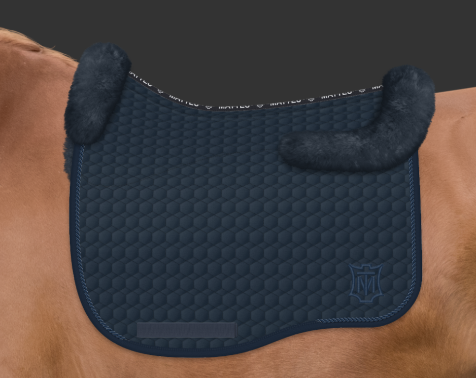 E.A. Mattes Eurofit Dressage Fleece Quilt | Navy with Marine Trim | Horse Supplies - Saddle Cloths and Bonnetts