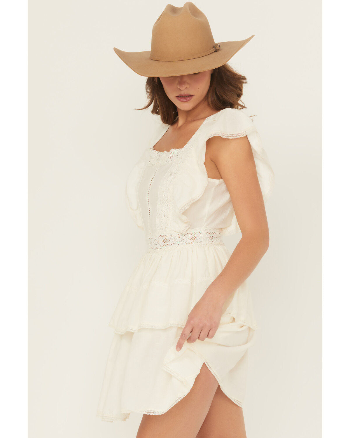 Rock and Roll Denim Flutter Sleeve Mini Dress