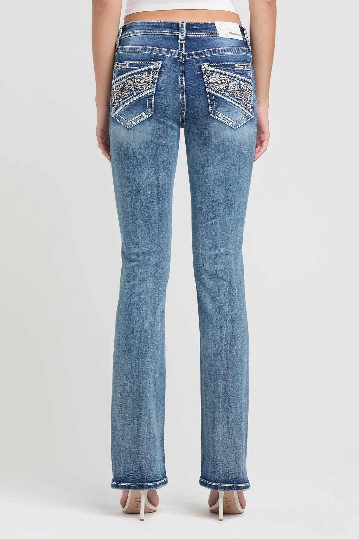 Grace in LA Wmns Paisley Emblem Jeans