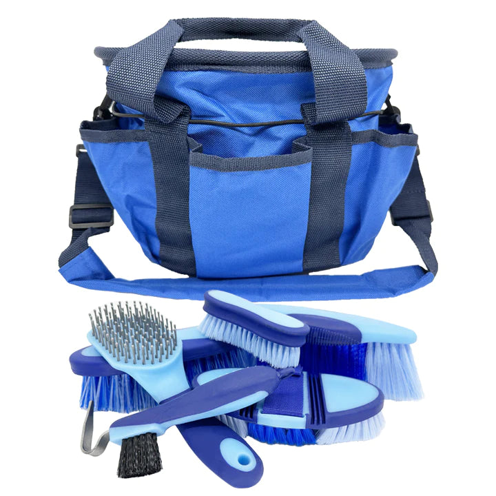 Eurohunter Softtouch Grooming Bag Blue Inc 6 Brushes