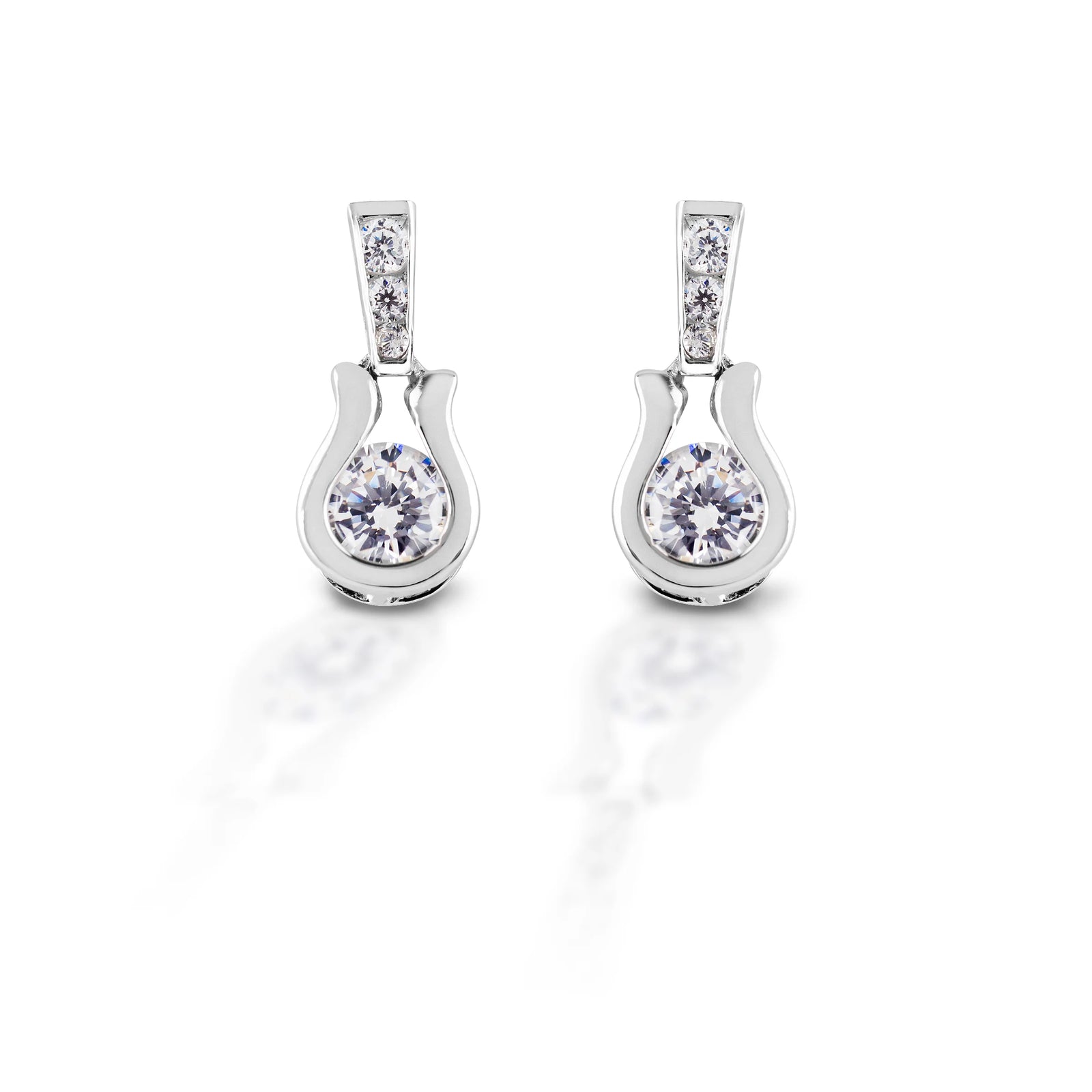Kelly Herd Earrings Dangle Horseshoe - Sterling Silver