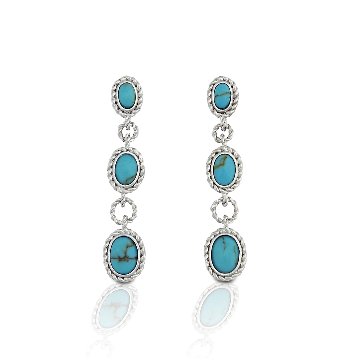 Kelly Herd Earrings Turquoise Drop - Sterling Silver