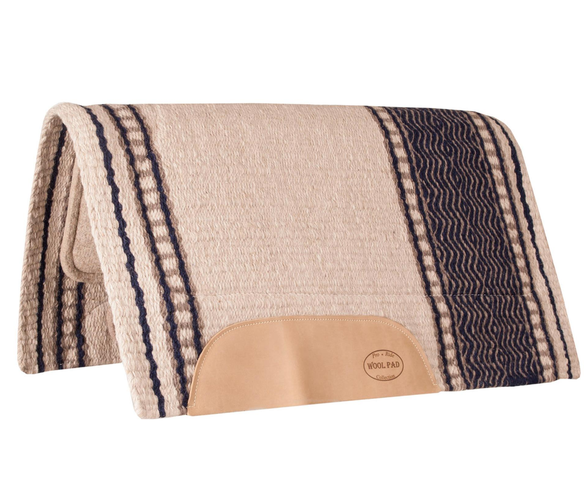 Ezy Ride Wool Show Pad 34in x 36in Cream/Navy | Horse Supplies - Western Pad | Saddleworld Ipwich