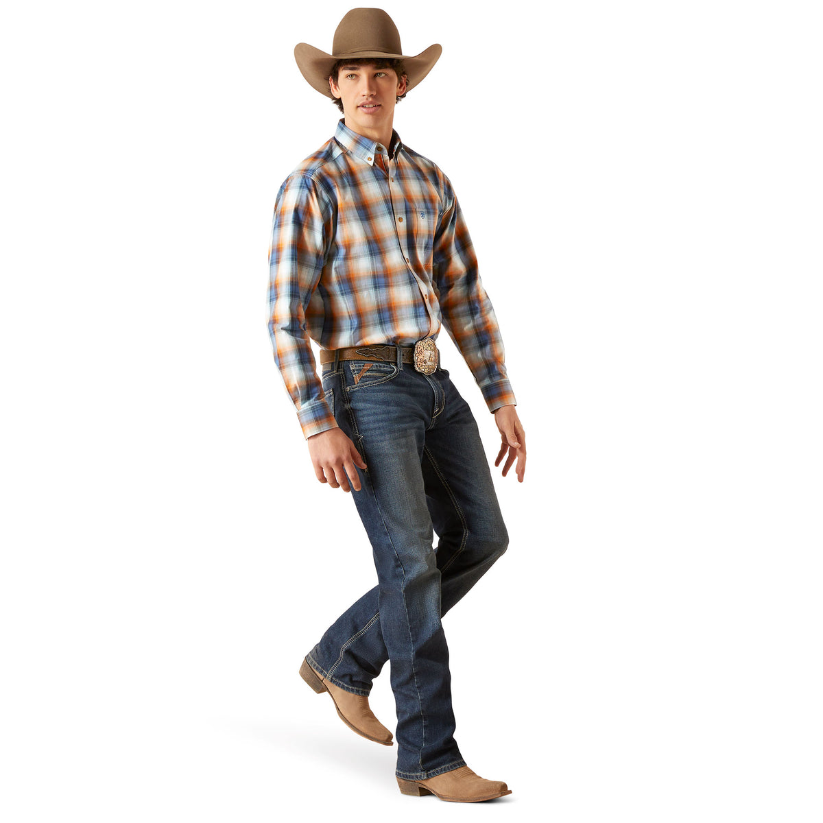 Ariat Mns Pro Series Greer LS Shirt White - Christmas Sale