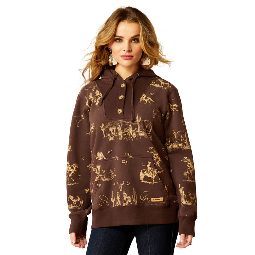 Ariat Wms Ranchin Hoodie Ranchin Print - Winter Black Friday Sale