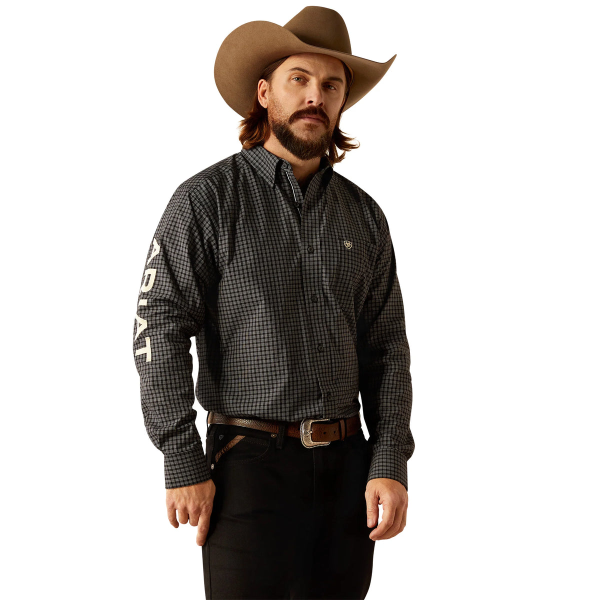 Ariat Mns Pro Series Team Otto LS Shirt Black/Khaki - Black Friday Sale