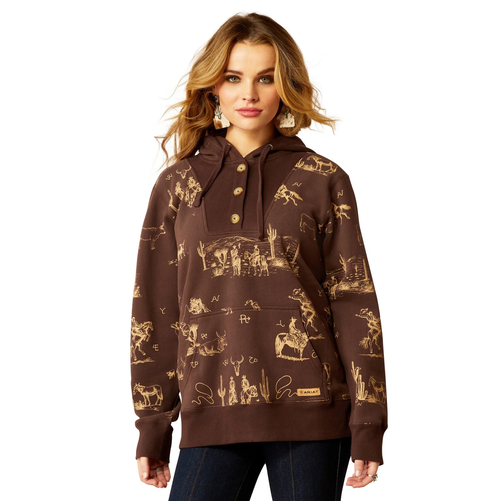 Ariat Wms Ranchin Hoodie Ranchin Print - Winter Black Friday Sale