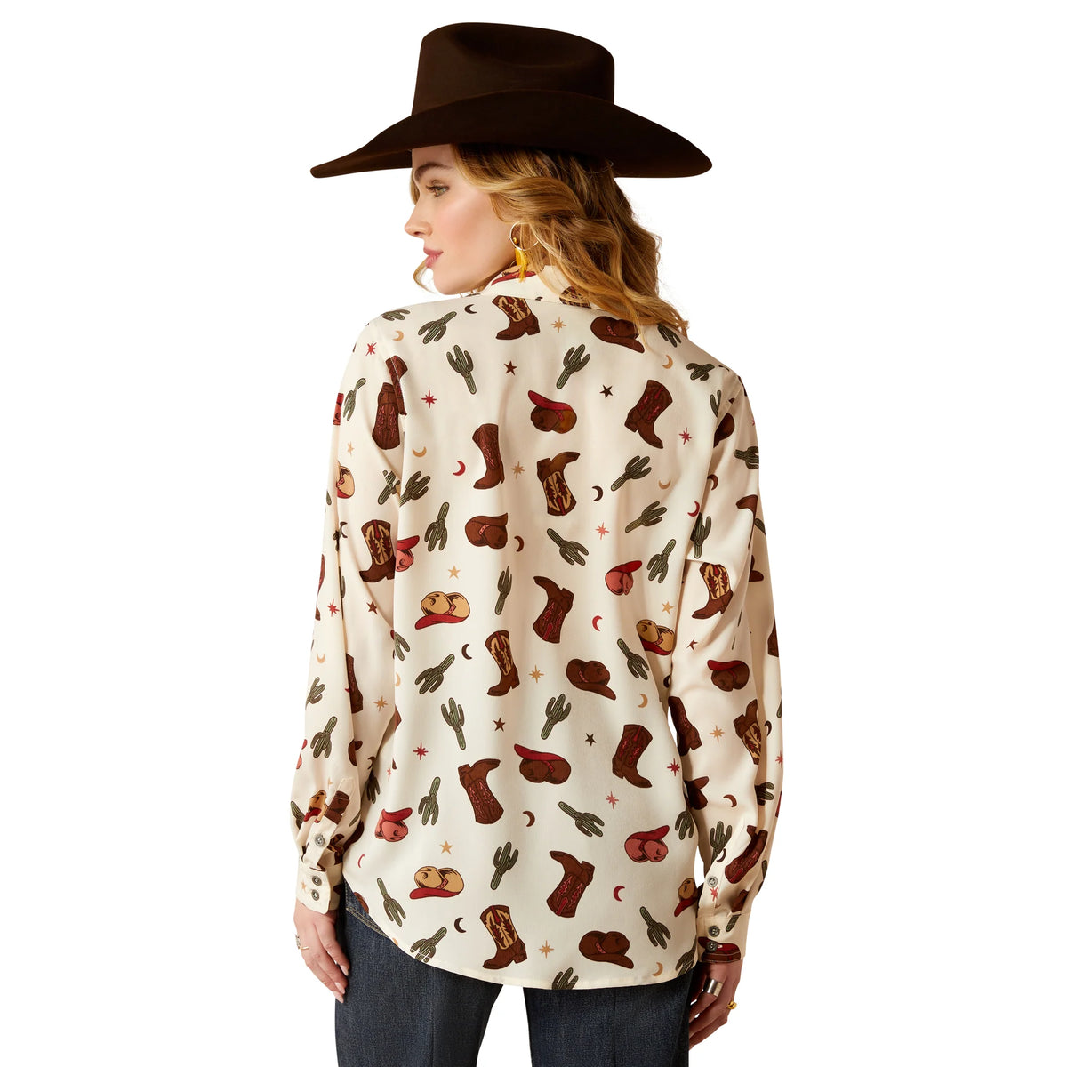Ariat Wms Homestyle LS Shirt Western Cowgirl Print