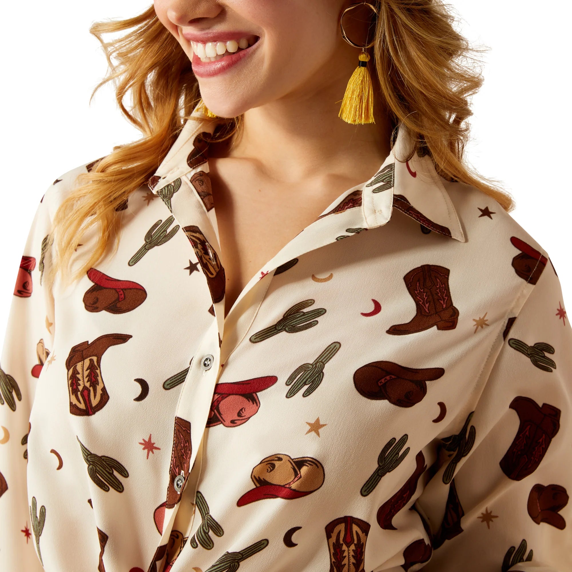 Ariat Wms Homestyle LS Shirt Western Cowgirl Print