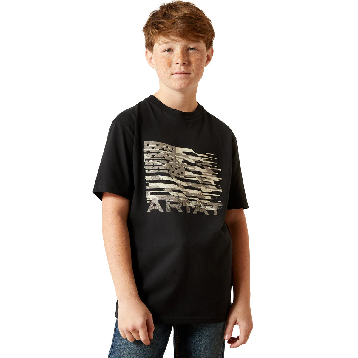 Ariat Bys Freedom Flag SS Tee Black