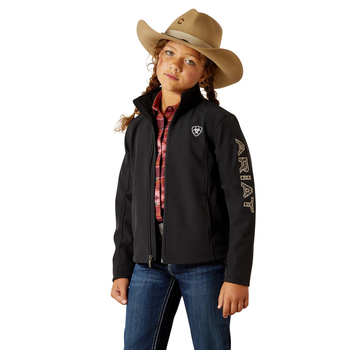 Ariat Gls Logo Softshell Jacket Black/Southwest Minimal Print - Winter 26