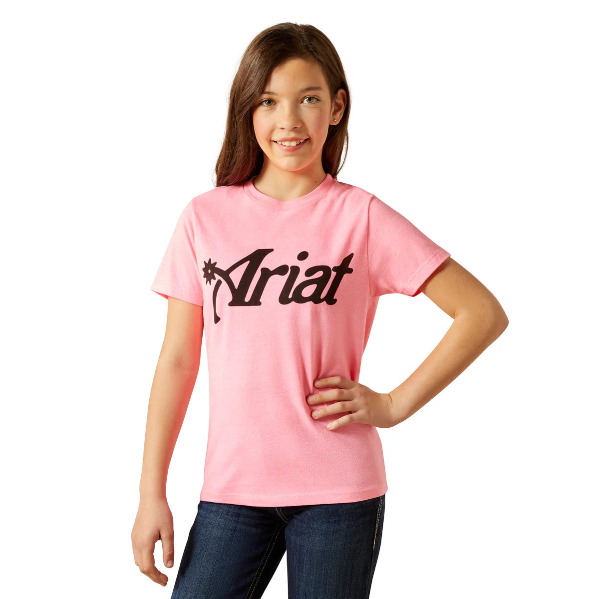 Ariat Gls Spur Script SS Tee Neon Pink