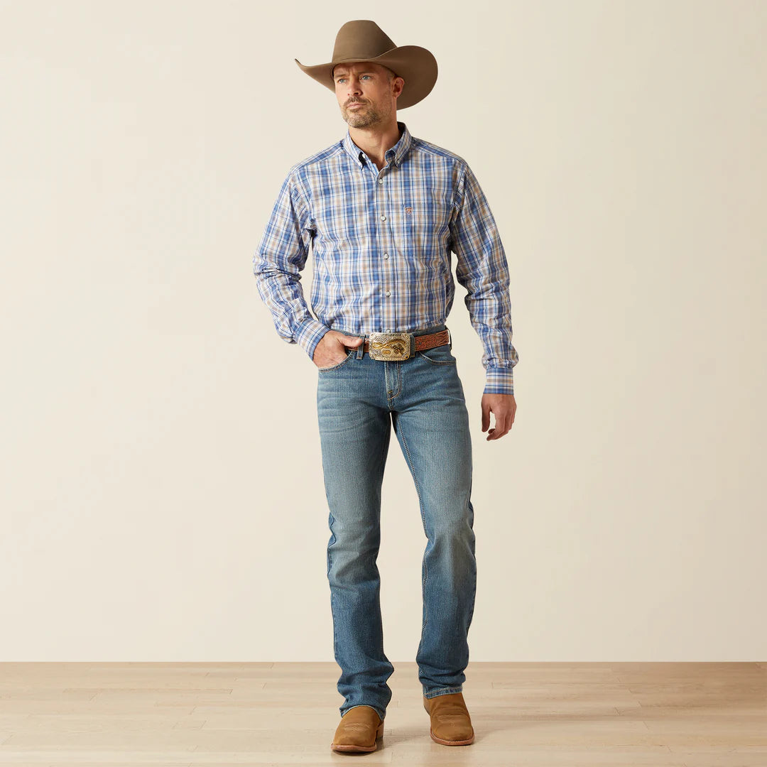 Ariat Mns Pro Series Sylvan Fitted LS Shirt Royal Blue