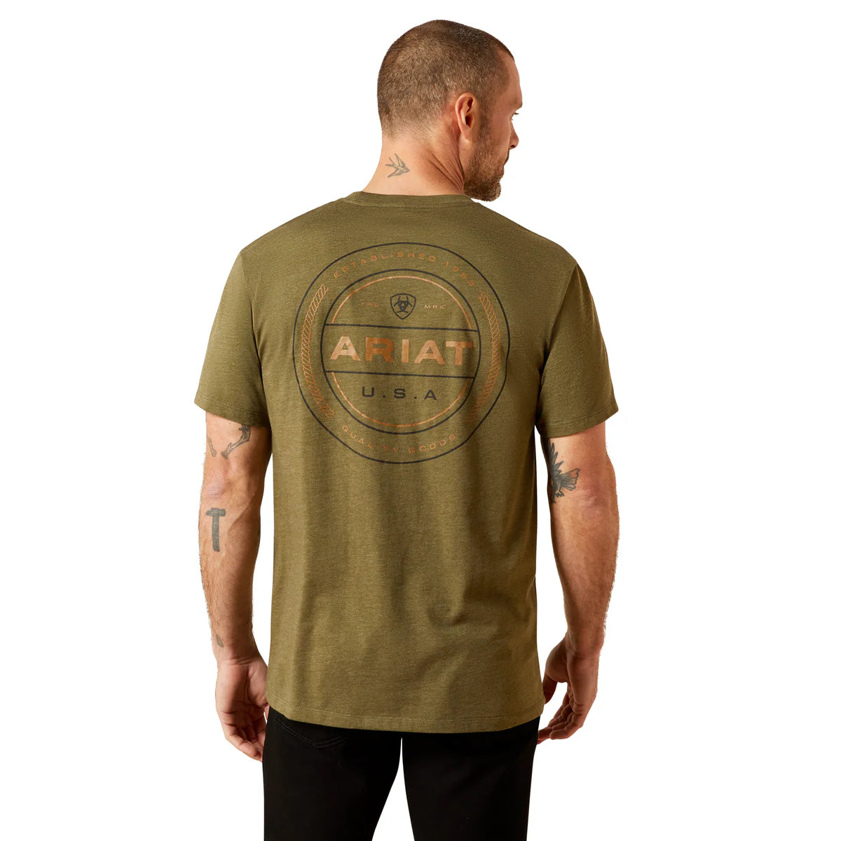 Ariat Mns Ropers Seal SS Tee Military Heather