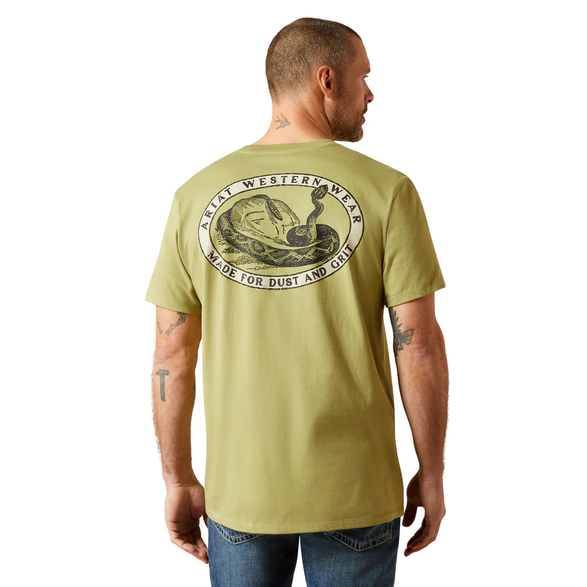 Ariat Mns Rattler Warning SS Tee Tent Green