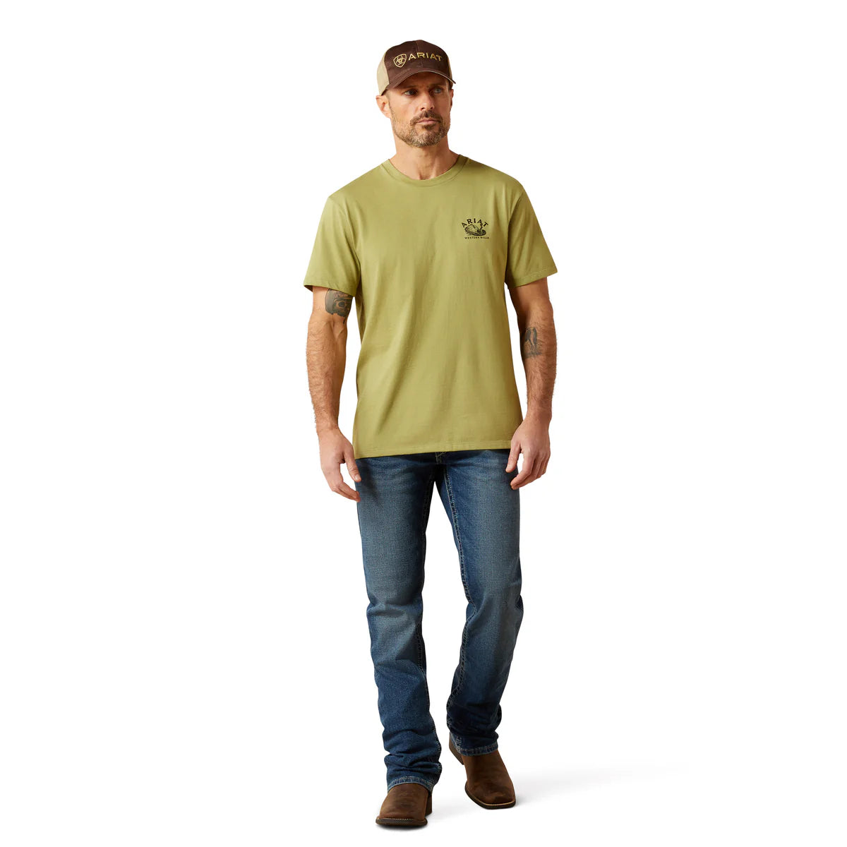 Ariat Mns Rattler Warning SS Tee Tent Green