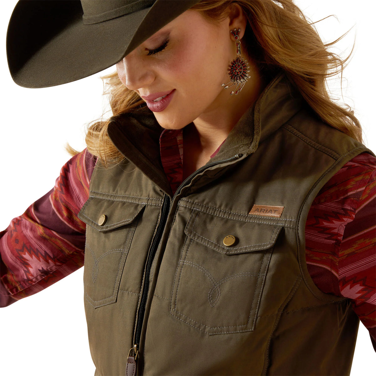 Ariat Wms Grizzly Quilted Vest Earth - Winter 26