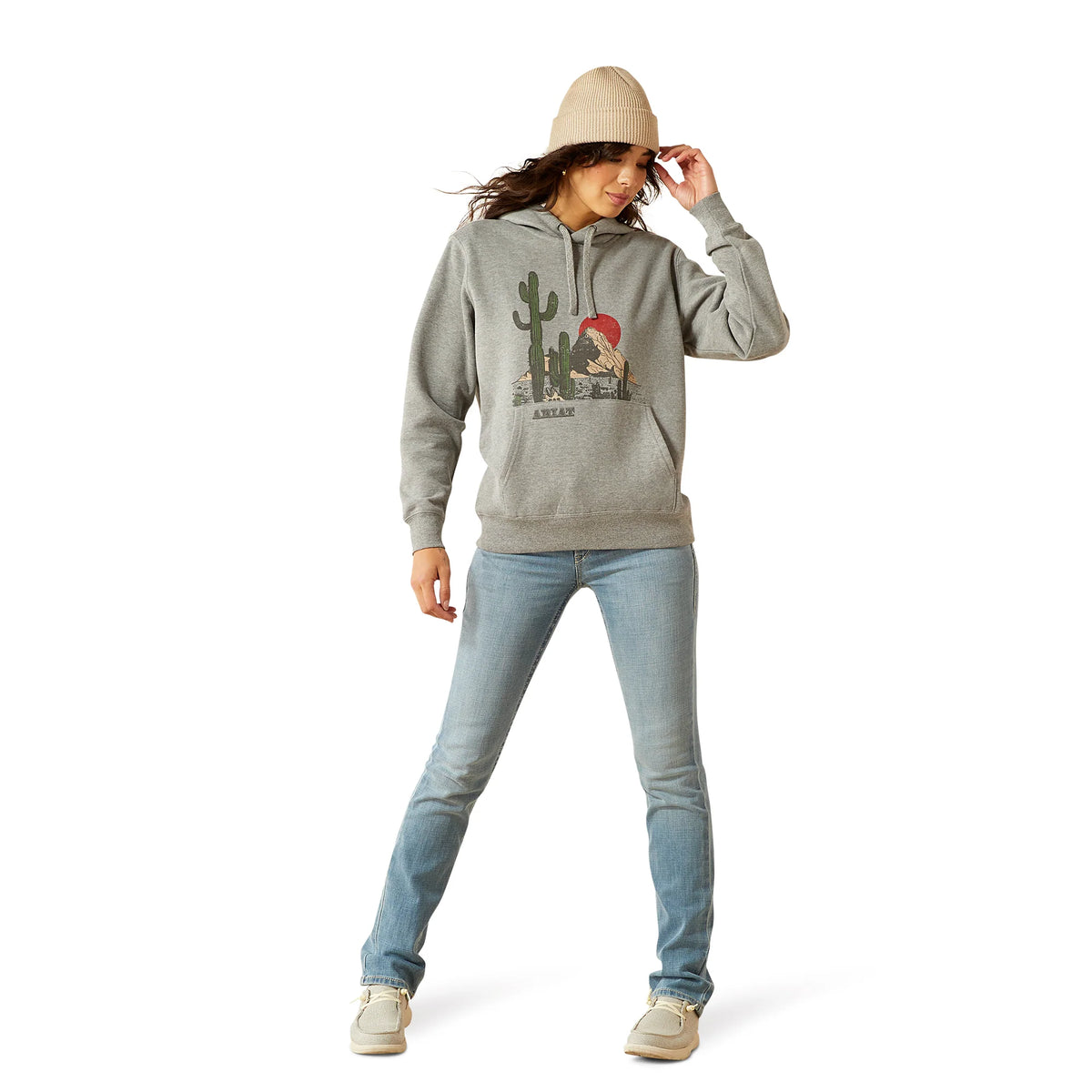 Ariat Wms San Pedro Hoodie Heather Grey - Winter 26