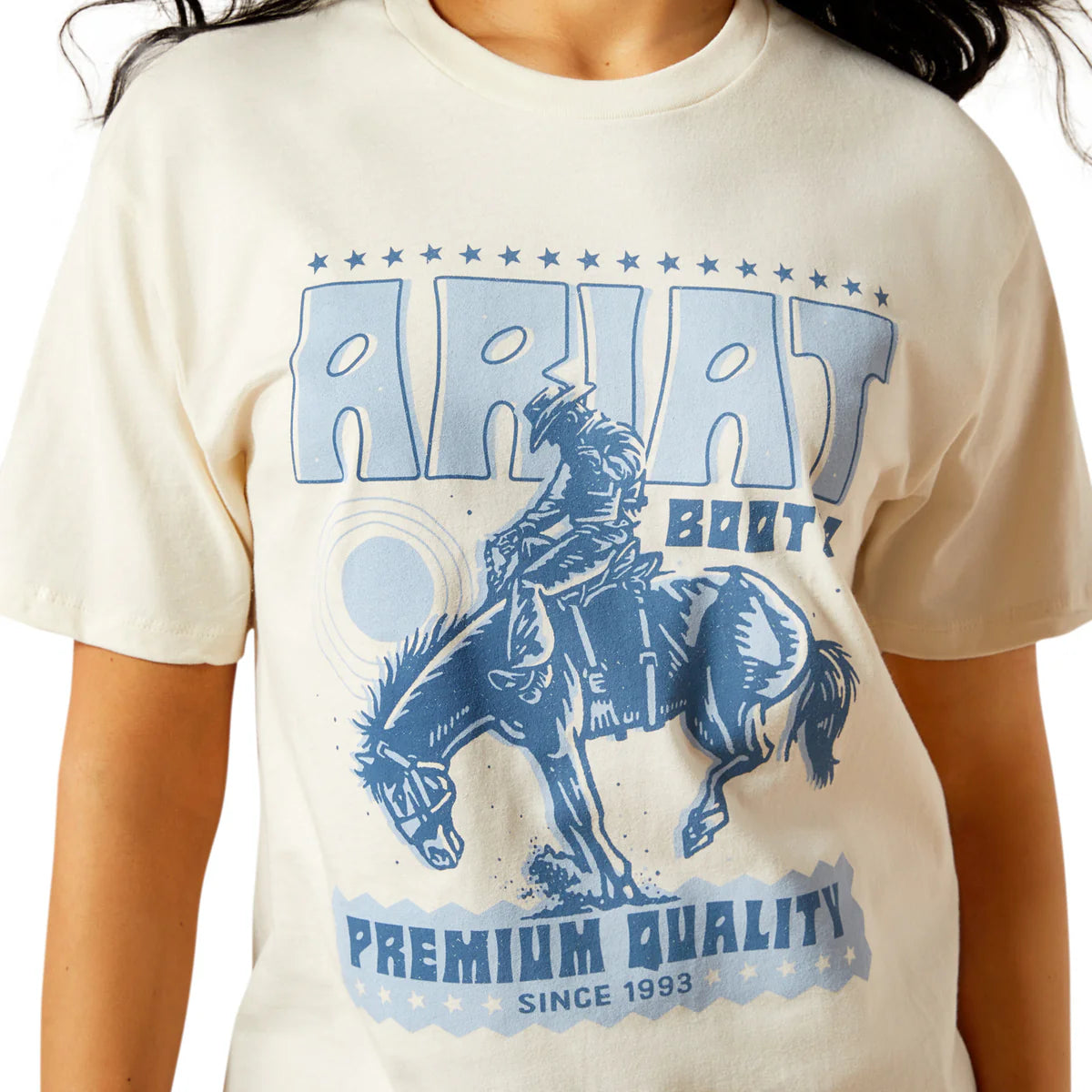 Ariat Wms Retro Block Poster SS Tee Natural